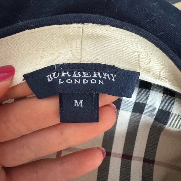 Authentic Burberry Navy Newsboy Cap with Gold Accent - Picture 3 of 4